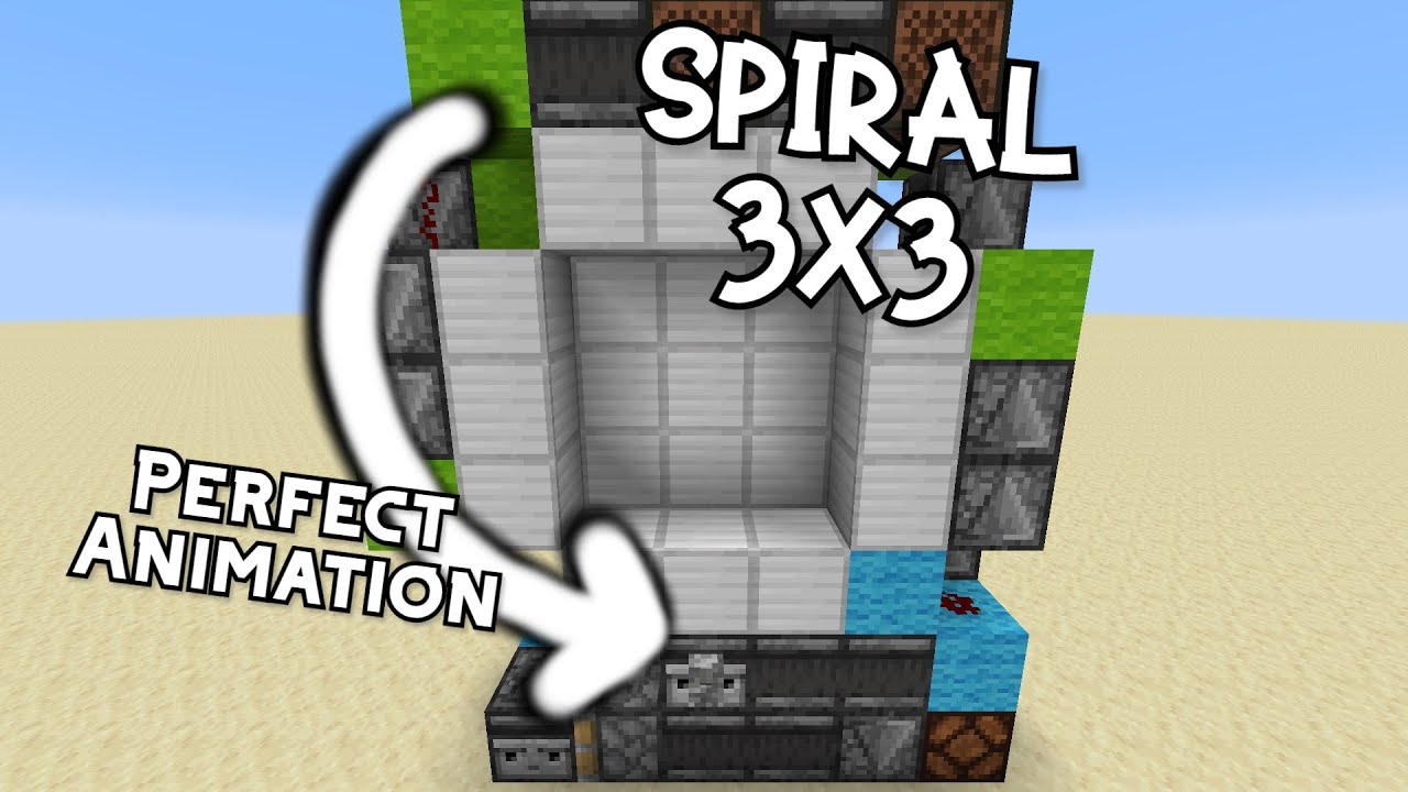 3x3 spiral piston door Minecraft 1.17+
