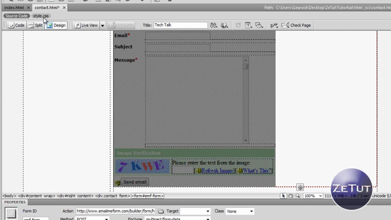 Dreamweaver Tutorial | Make a CONTACT FORM