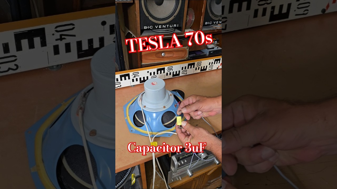 Vintage TESLA BASS SPEAKER and CAPACITOR 3uF CROSSOVER FILTER DEMONSTRATION How it works Tips Tricks