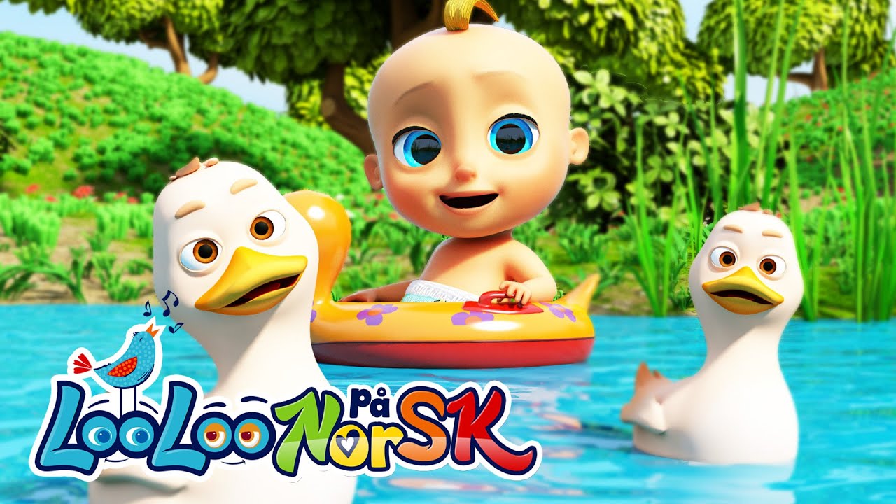 🦆 Fem Små Andunger - Morsomme barnesanger 🎊 - Norske Barnesanger - LooLoo Barnesanger på Norsk