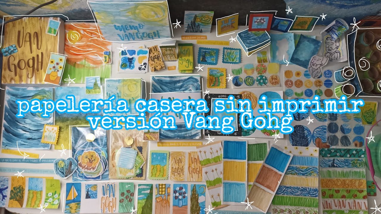 PAPELERÍA CASERA SIN IMPRIMIR VERSIÓN VAN GOGH🎨💙✨ - micnotes🌈