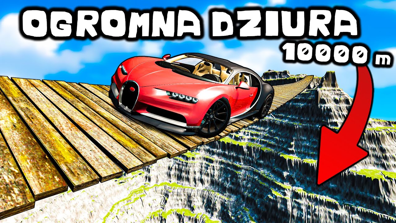 ❄️ AUTA KONTRA RUCHOMY MOST NAD OGROMNYM KRATEREM | BeamNG Drive |