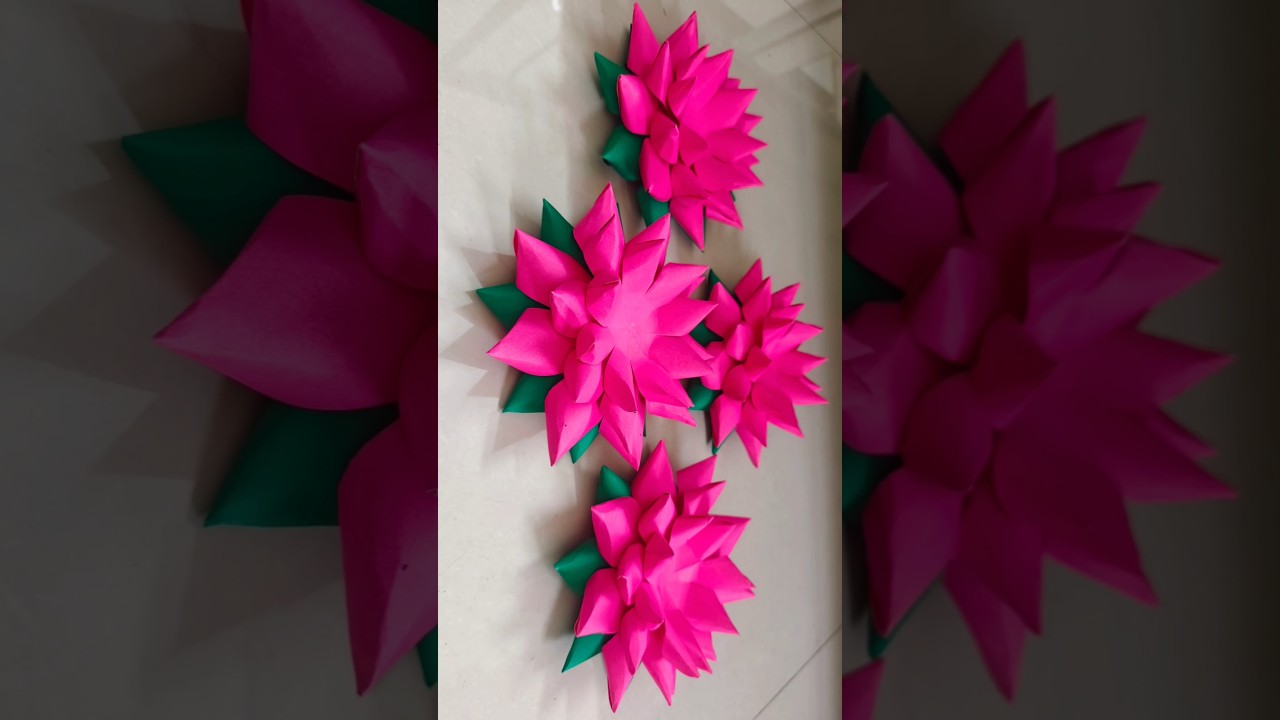 Getting things ready for Varalakshmi pooja.lotus flowers with Paper. #lotus #decoration #flower #diy
