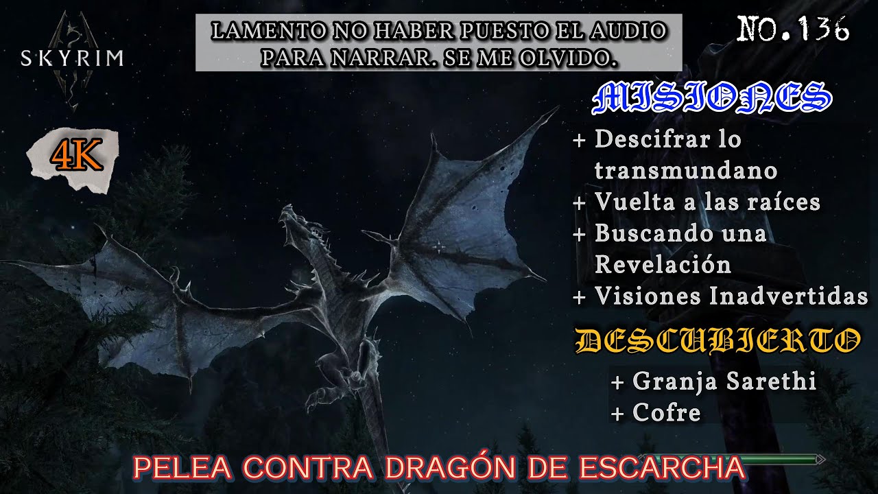 SKYRIM | 4K. Visiones Inadvertidas. Encuentra el cuchillo de un sacerdote polilla. (Video - 136).