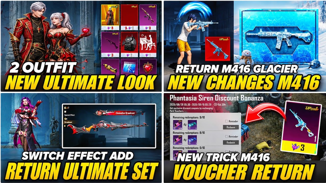 4.6 NEW ULTIMATE SET |✅️ M416 GLACIER RETURN |🔴 4.6 RETURN ULTIMATE | X-SUIT & ULTIMATE VOUCHER BACK