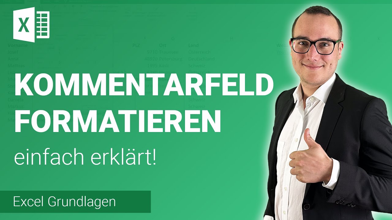 KOMMENTARFELD formatieren einfach erklärt | Lerne Microsoft Excel ✅