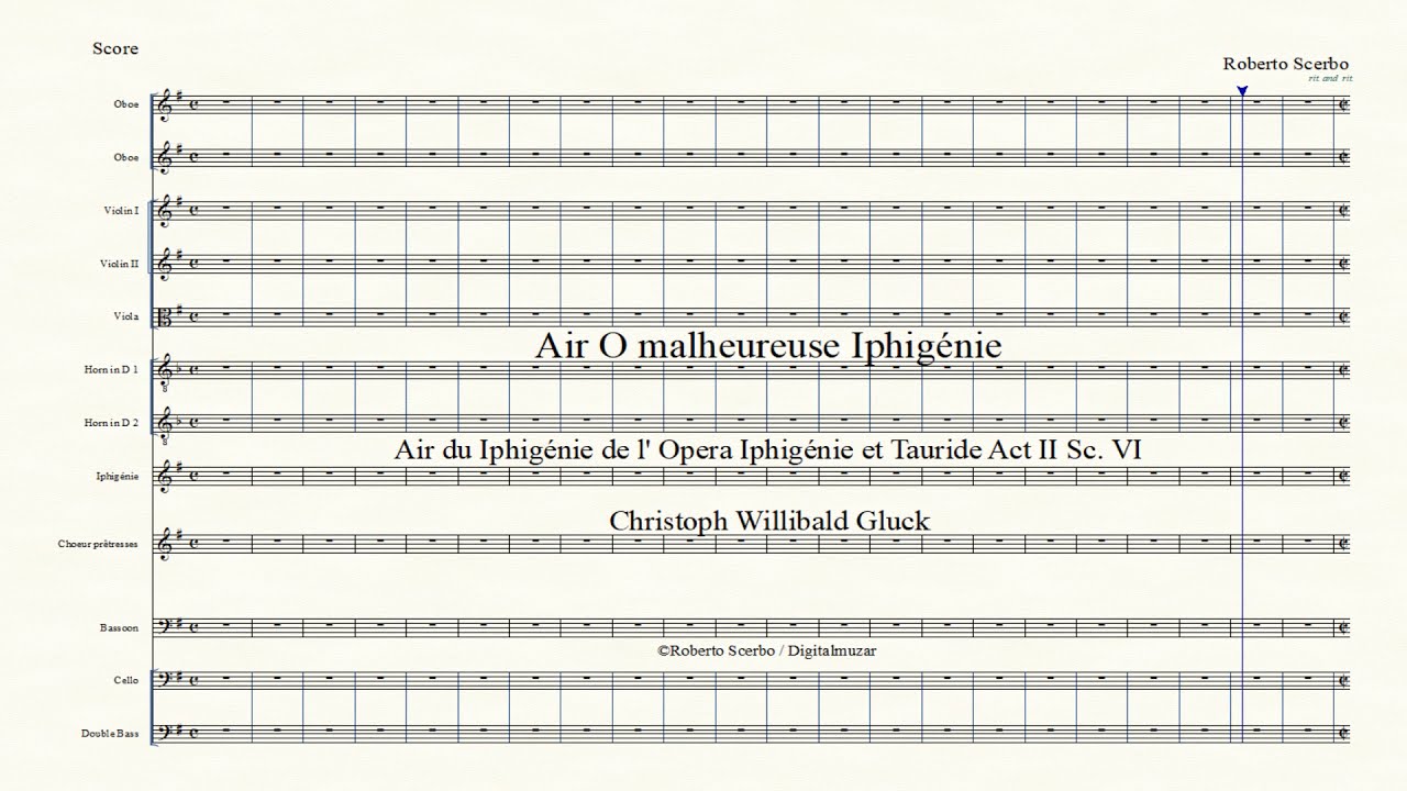 Air O melheureuse Iphigenie - Iphigenie et Tauride -  Ch W Gluck