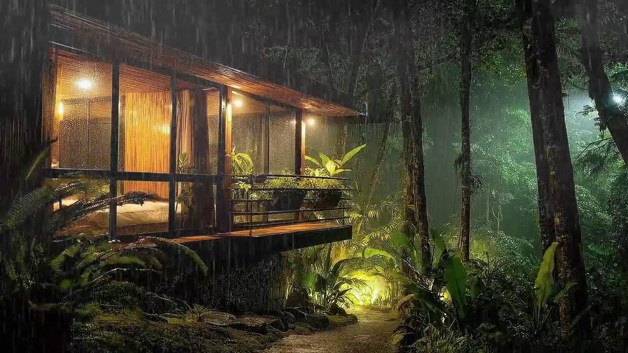 Can’t Sleep? Fall Asleep in 3 Minutes | Heavy Rain Sounds & Distant Thunder for Deep Sleep & Total R