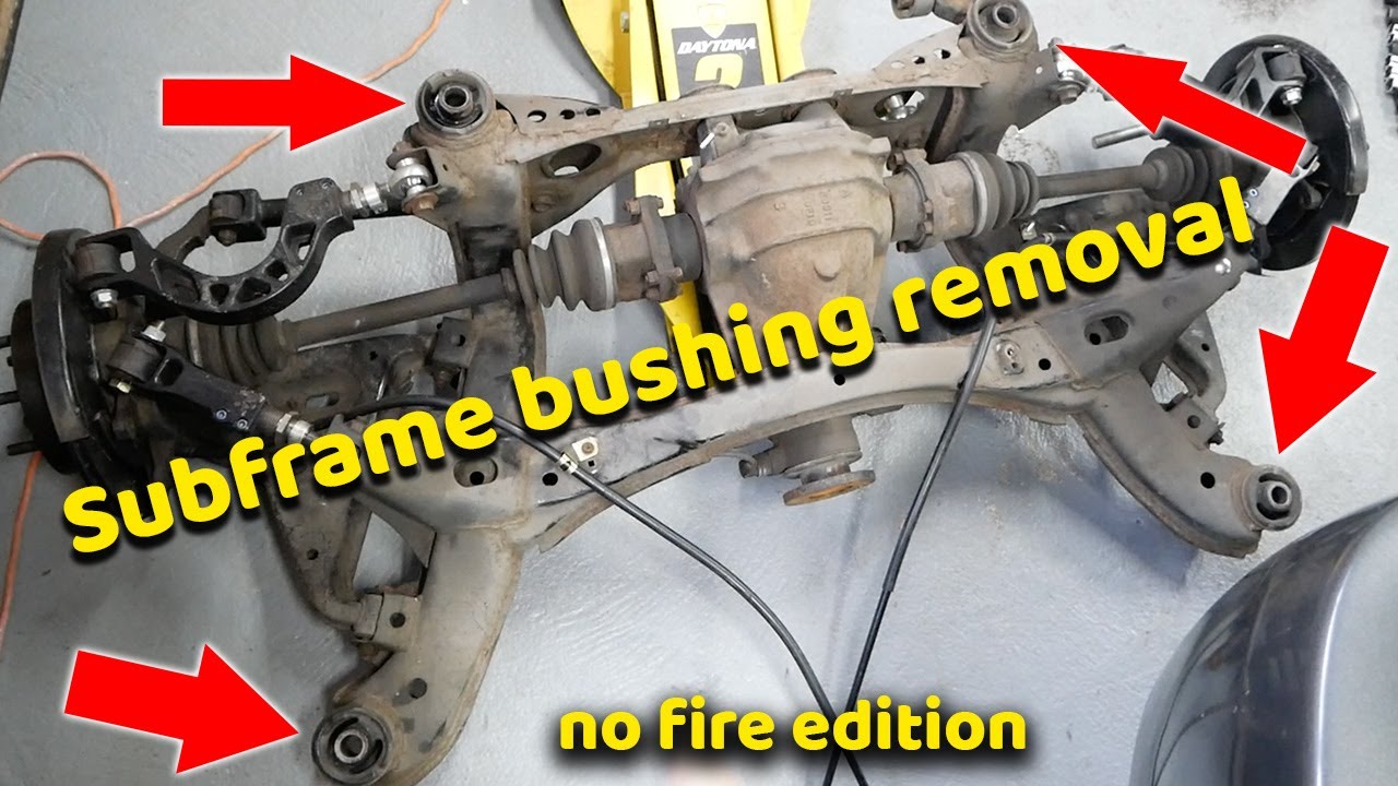 Removing Nissan 240sx Subframe bushings without fire! 🔥 | how to | 240sx s14 rb25det
