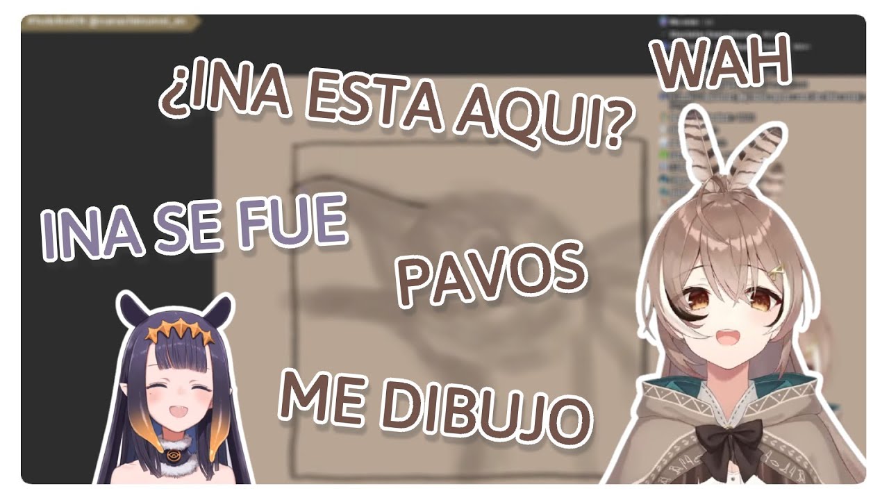 Mumei dibuja a Reine y se pone nerviosa porque su WAH invoco a Ina [HololiveEN] [Sub Español]