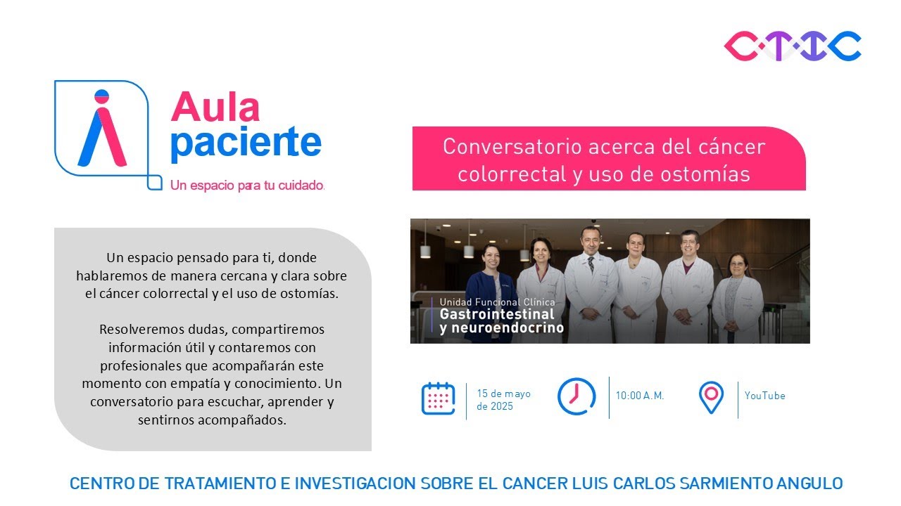Aula Paciente - Conversatorio acerca del cáncer colorrectal y uso de ostomías