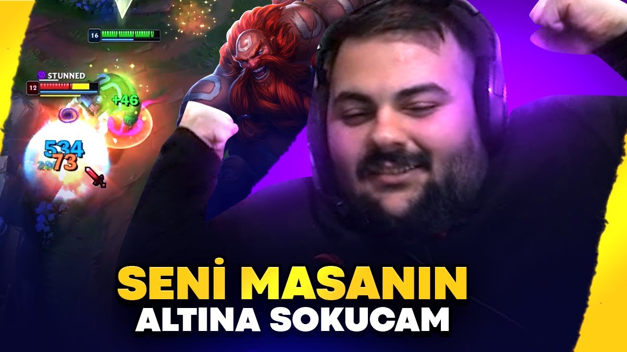 Riven'i masanın altına sokan Gragas