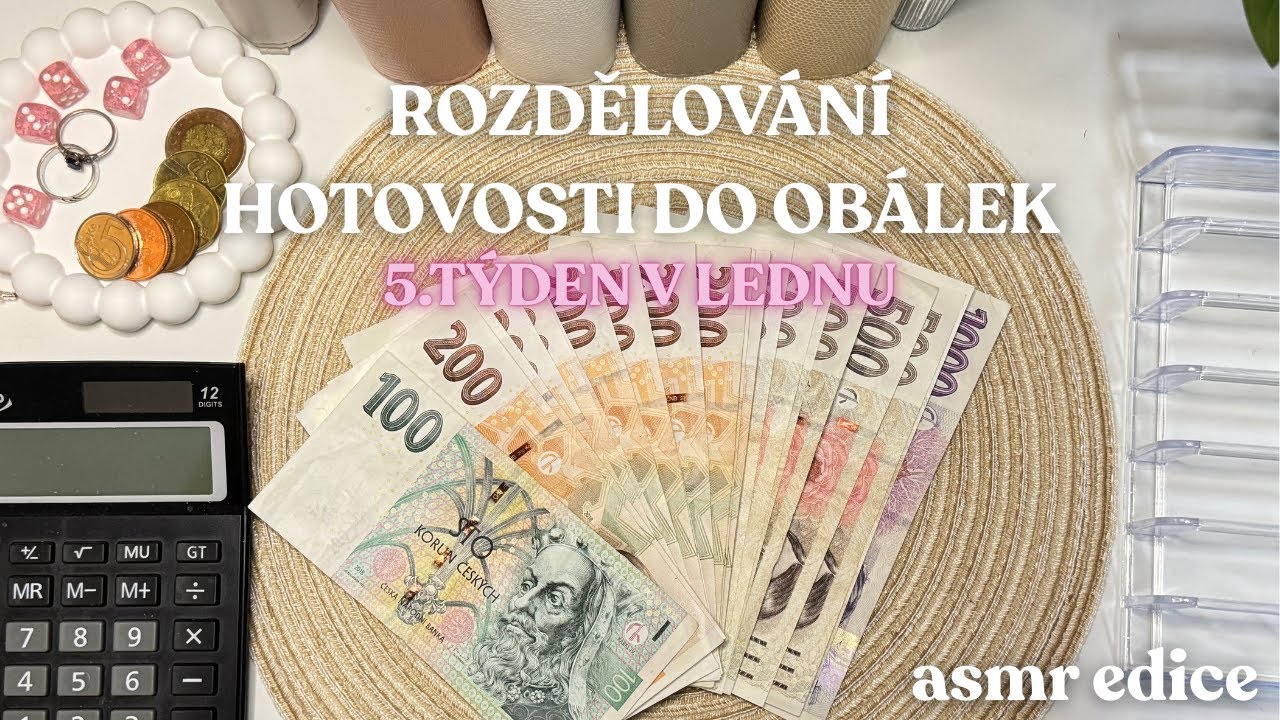 Rozdělujeme hotovost na 5. týden v lednu ♡ Obálková metoda ♡ ASMR