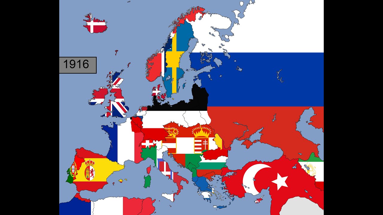Europe: Timeline of National Flags: Part 1