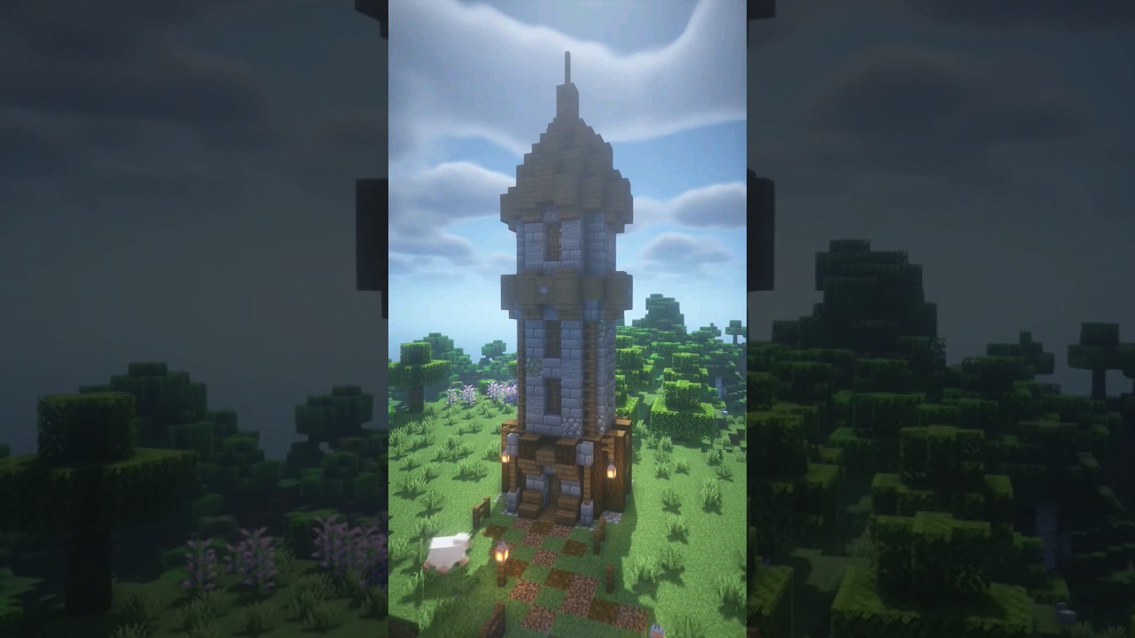 Medieval Tower/Torre Medieval - Minecraft Tutorial #shorts #minecraft #tutorial #fypシ゚viral #tower