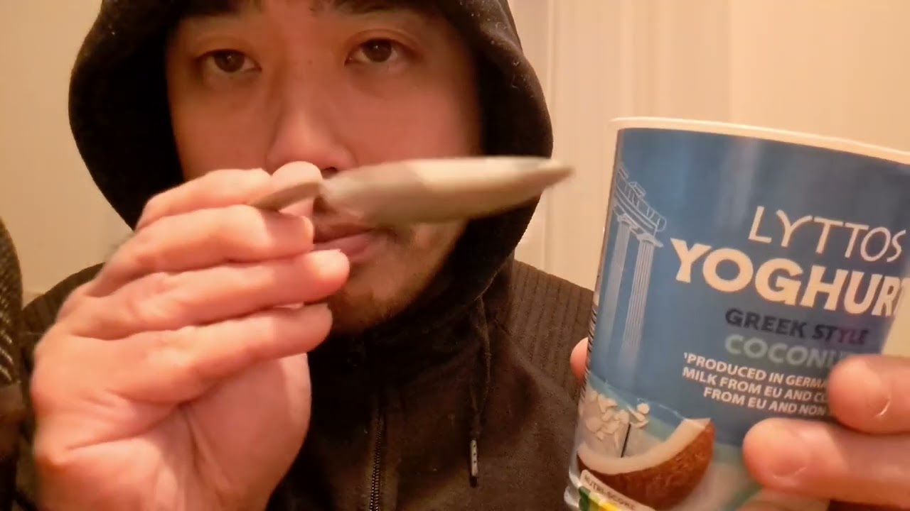 ASMR EATING SOUNDS - LYTTOS GREEK STYLE COCONUT YOGHURT (NO TALKING)
