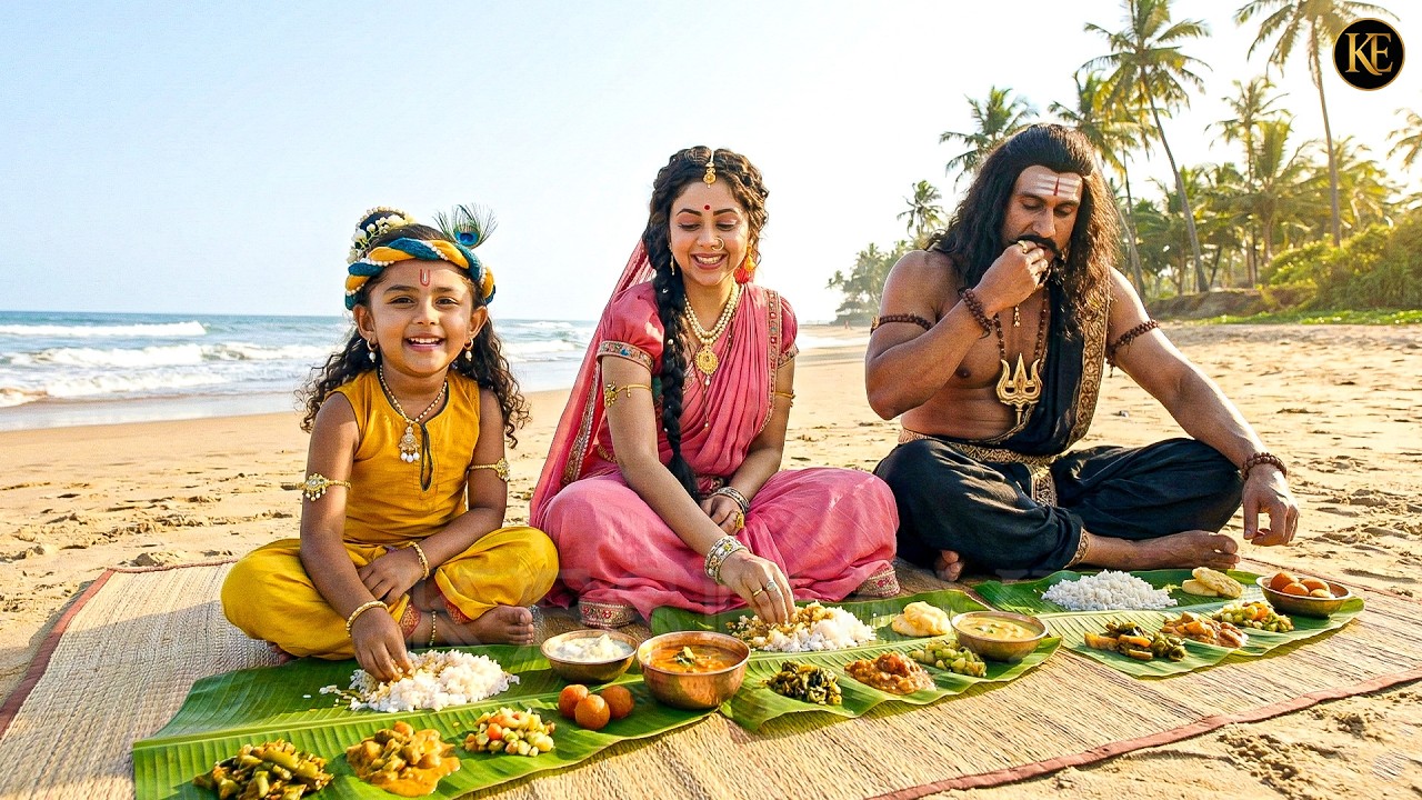 समुद्र किनारे साथ बैठे बाल कान्हा, यशोदा मैया और कंस ने किया भोज! | Yashomati Maiyaa Ke Nandlala