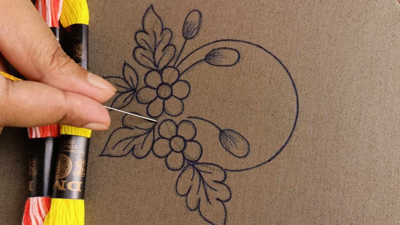 Latest Cushion Cover Design Embroidery Tutorial #167//হাতের সেলাই করা সুন্দর একটি কুশন কভার ডিজাইন