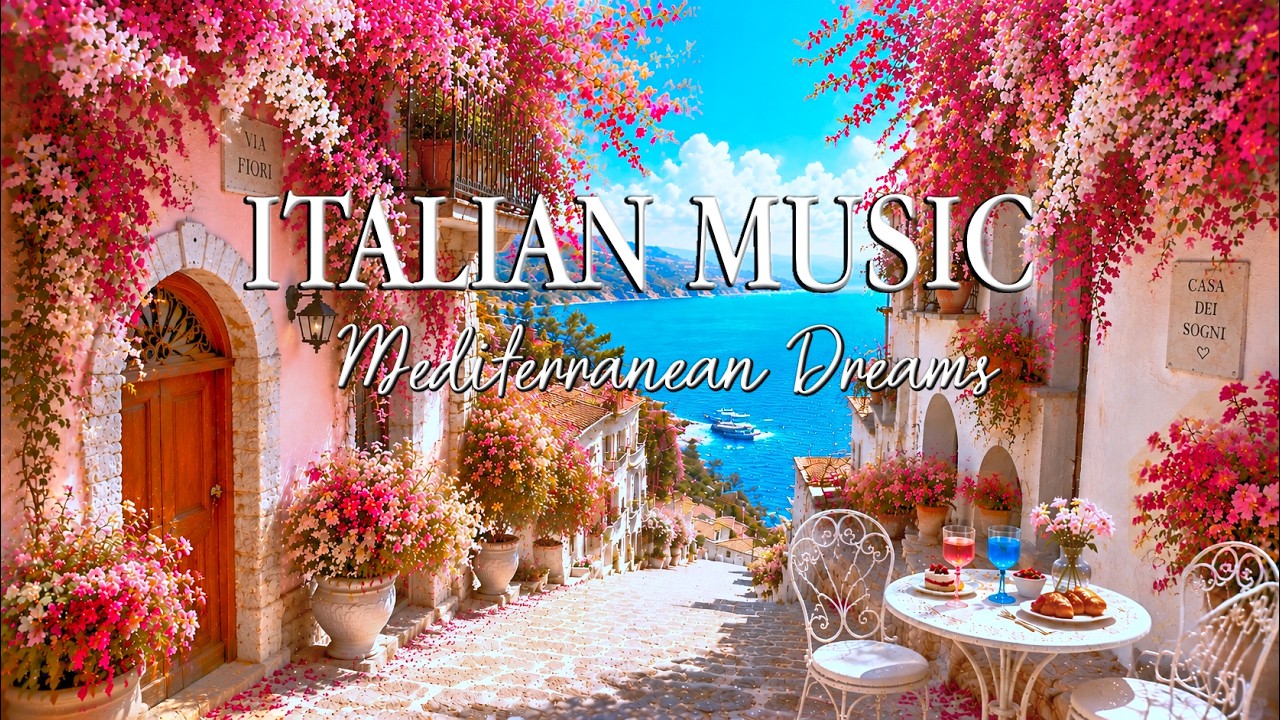 🎶 Italian Vibes & Mediterranean Music 🎶 2+ Hours Scenic Amalfi Coast & Lake Como Dreamy 4K
