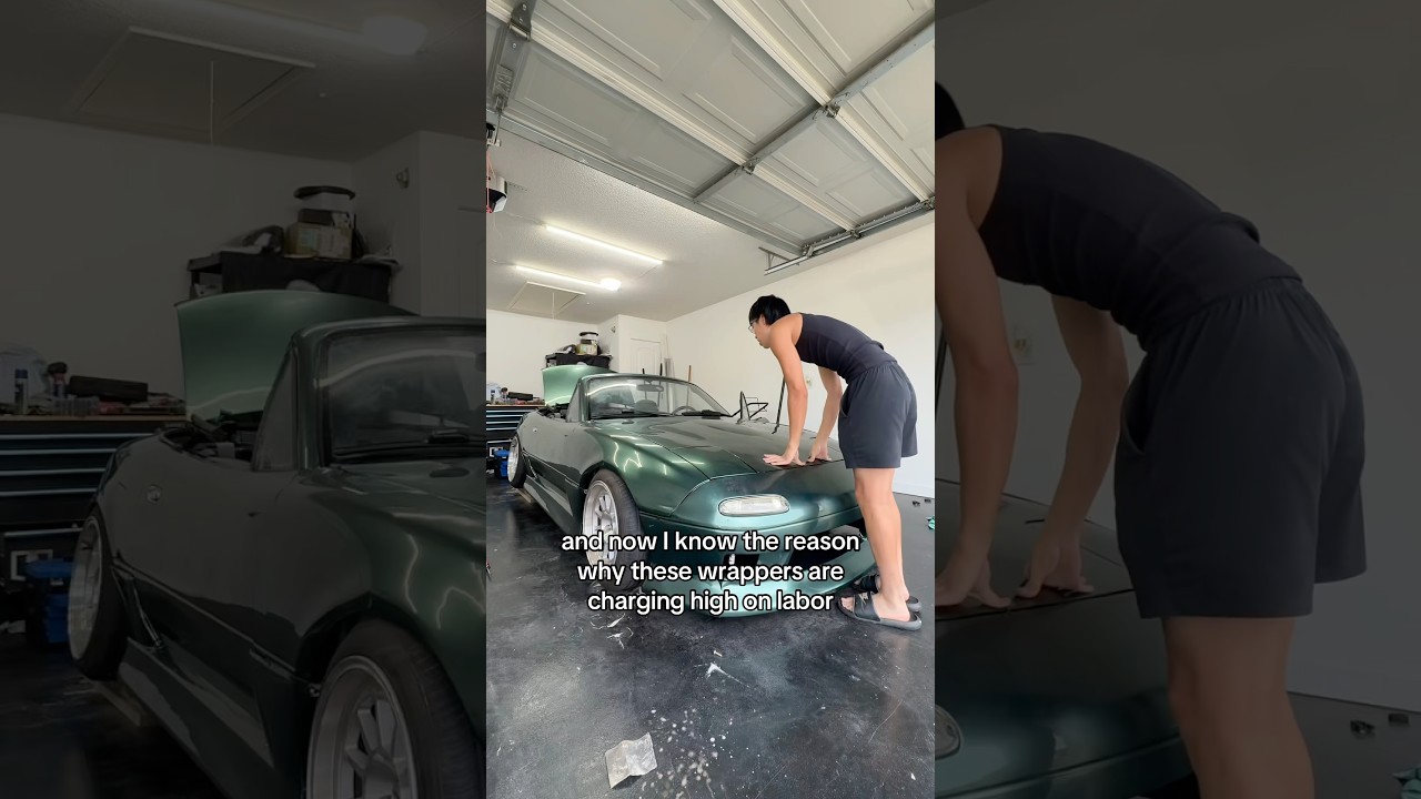 Wrapping the Miata for the first time&hellip; 😬