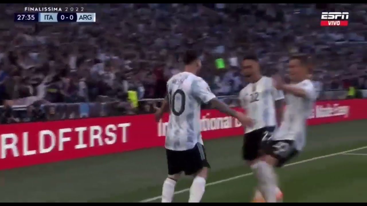 28' Martinez GOAL ASSIST MESSI against ITALY FINALISSIMA &bull; CONMEBOL UEFA CUP OF CHAMPIONS 2022