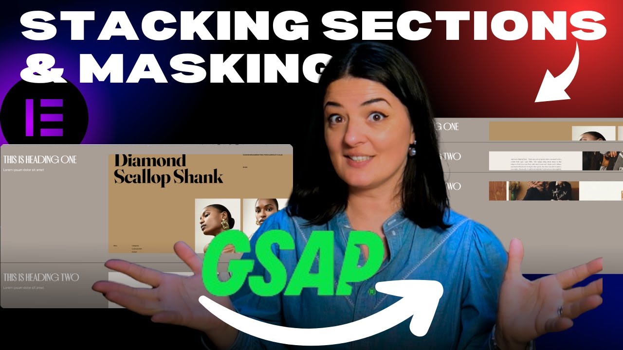 GSAP STACKING SECTIONS ON SCROLL -  Elementor WordPress Tutorial Flex Container