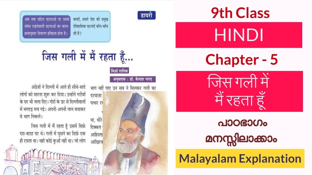 Class 9 Hindi Chapter 5 Jis Gali Me Mein Rahtha Hum Summary in Malayalam Explanation