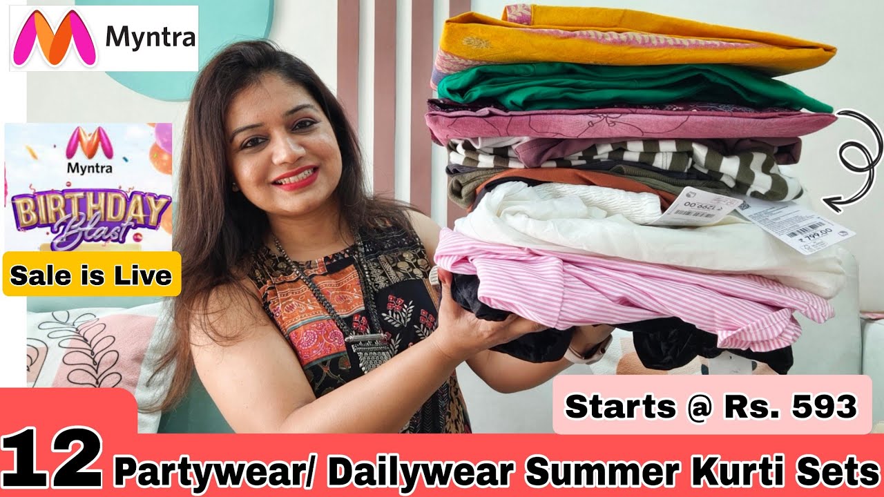 😃 Myntra Huge 12 Kurta Sets, Kurtis, Dresses& Summer Haul Starting Rs. 593|❤️Myntra Haul