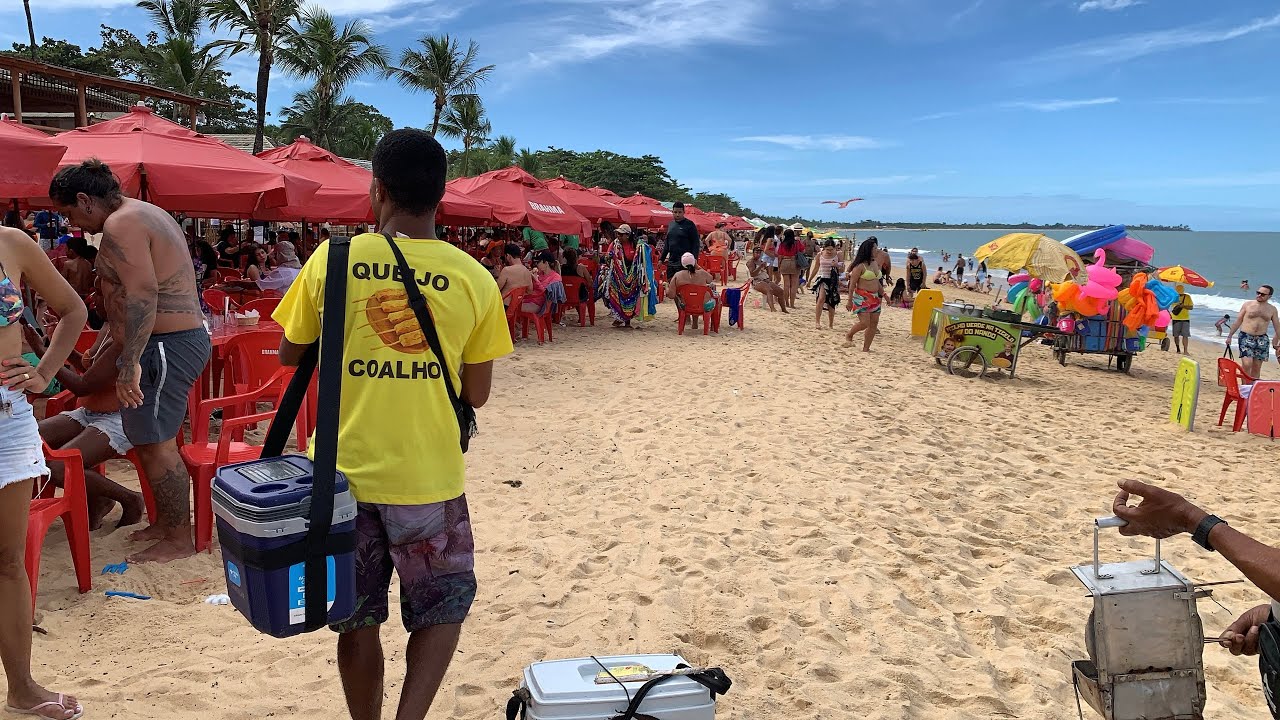 🏝️MOVIMENTO DA PRAIA DE TAPERAPUÃN EM PORTO SEGURO NESSE SÁBADO 19 de Julho 2024.CLIMA 24°GRAUS .