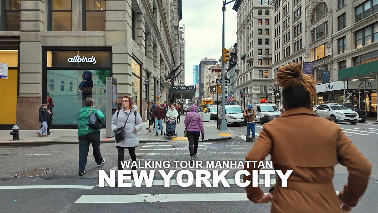 NEW YORK CITY TRAVEL 60 - WALKING TOUR MANHATTAN, 5th Avenue, Broadway, Times Square, 7th Avenue, 4K