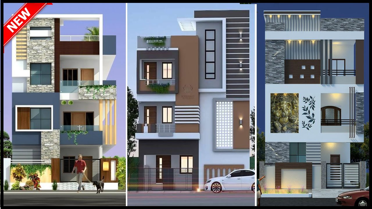 Three Floor House Elevation Design In 2021 Catalogue | तीन  मंजिल घर के डिजाइन | Gopal Architecture