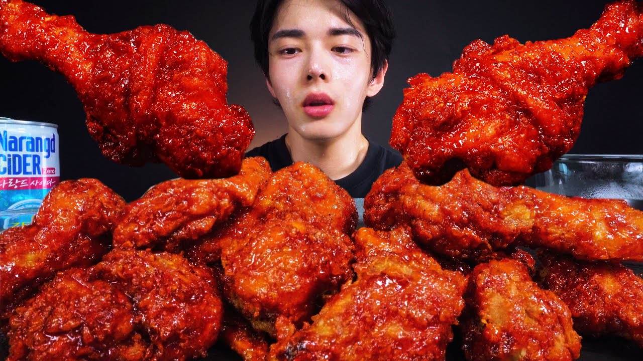 ASMR MUKBANG 역대급 제일 매운 치킨 또래오래 신메뉴 맵부심 양념치킨 도전 먹방 (먹다 포기)Spiciest Fried chicken challenge mukbang