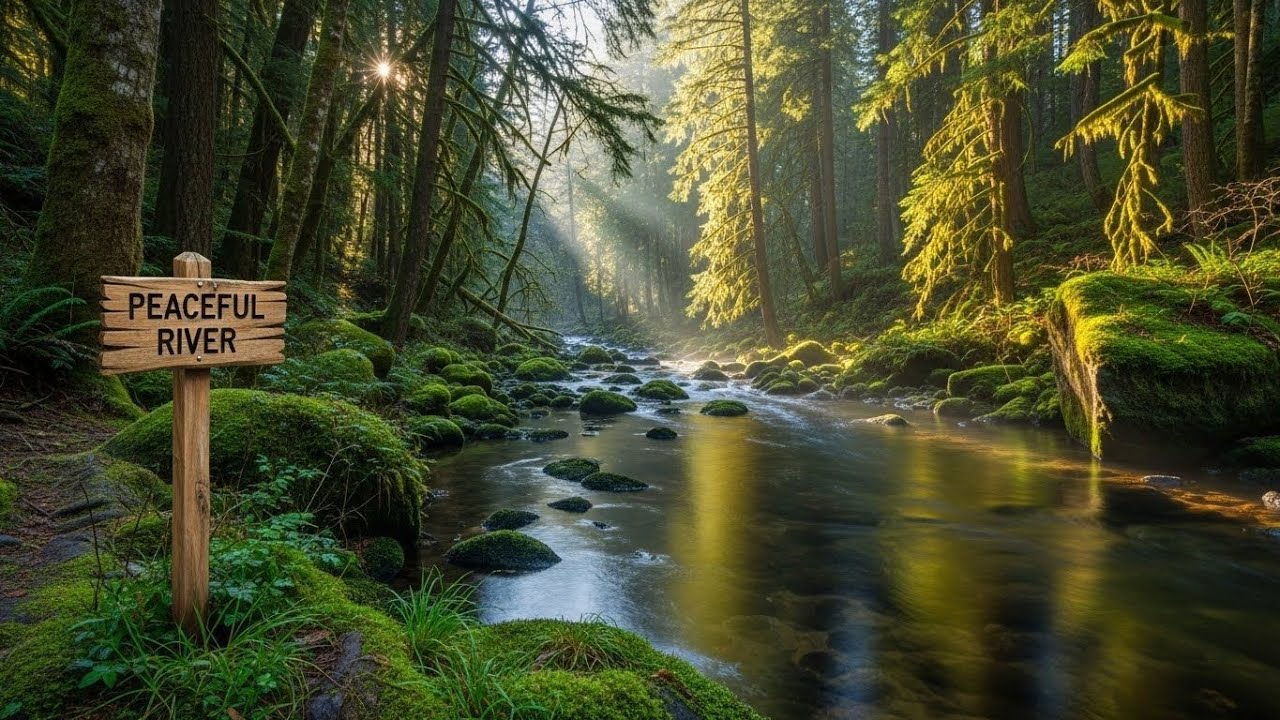 Forest Stream River 🌲🌊 Gentle Flowing Water for Sleep and Meditation #2448