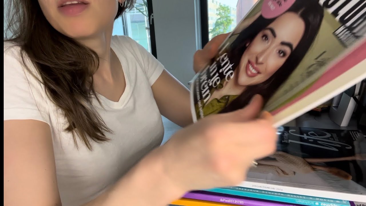 ASMR Page Turning & Squeezing Glossy Psychology Magazine