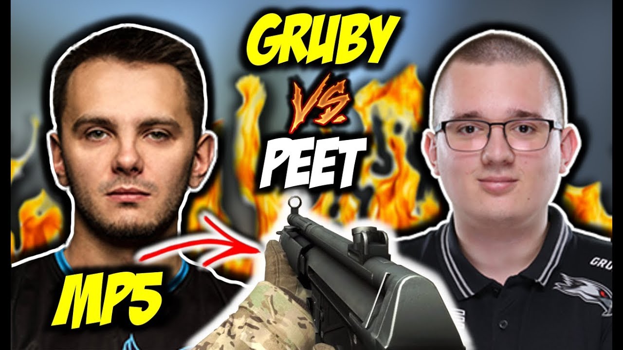 GRUBY vs PEET !!! MP5 W OFICJALNYM MECZU, GRUBY ACE !!! BUG Z MOŁOTOWEM ?!?! - CSGO BEST MOMENTS