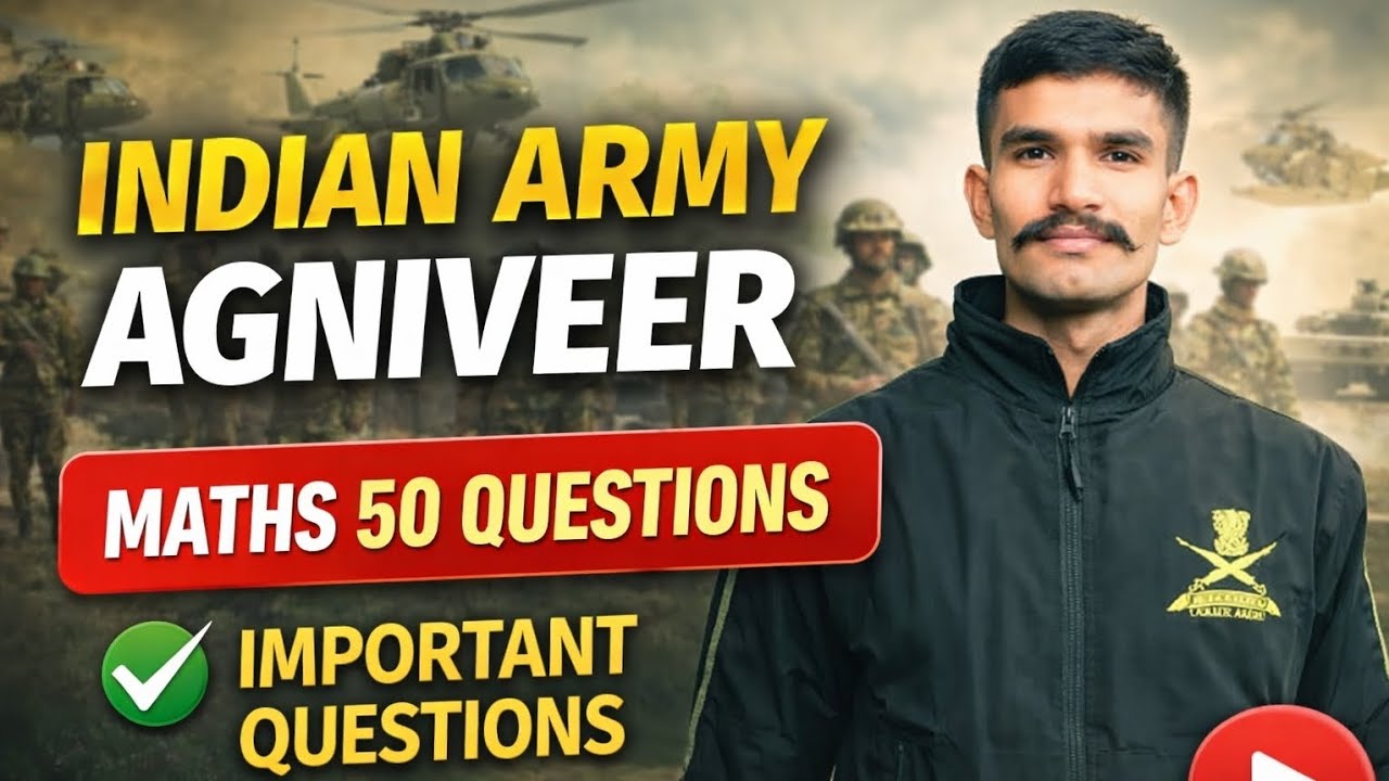INDIAN ARMY AGNIVEER MATHS 50 QUESTION COMPLETE 19 MINUT MEIN #MATHSBYABHINAV #agniveer #MATHS #ARMY