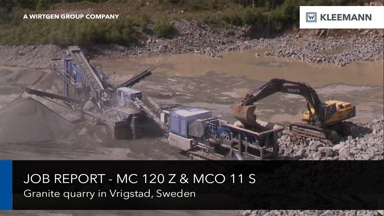 KLEEMANN MC 120 Z & MCO 11 S crushing granite in Vrigstad, Sweden