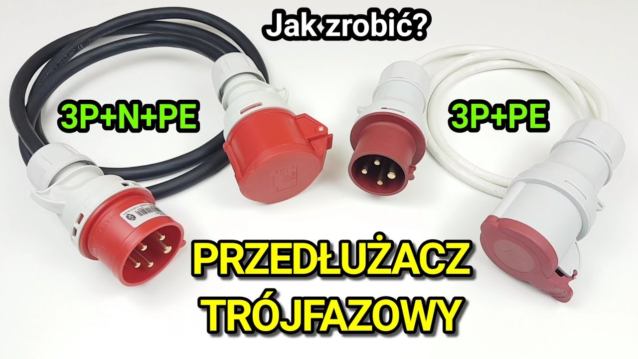 Jak zrobić przedłużacz trójfazowy 4 lub 5 przewodowy 400V siłowy? Dom, garaż, działka, budowa.