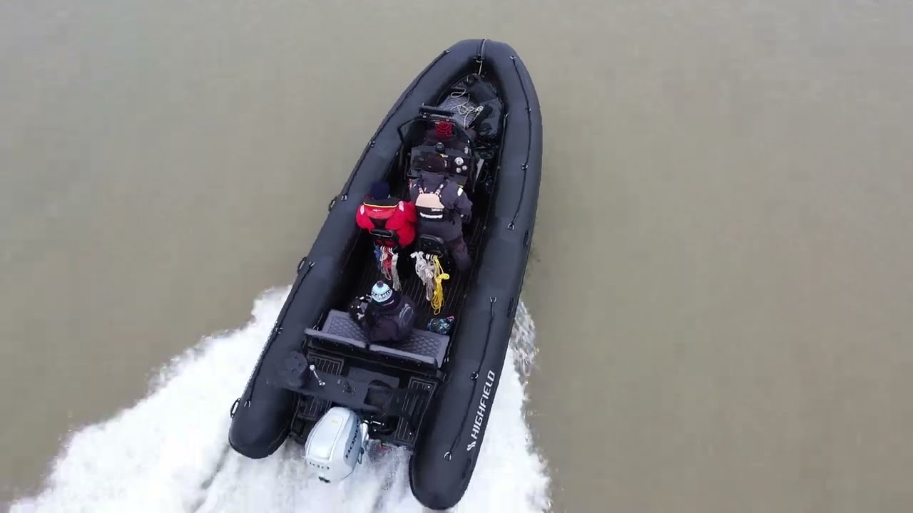 Highfield Patrol 600. Our 1st day out.  Felixstowe Ferry. DJI at sea