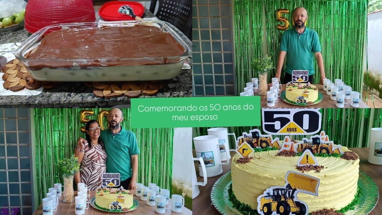 Vlog, Comemorando os 50 anos do marido,fiz a massa do bolo  ele ganhou a decoração e fiz o almoço 🎂🎉