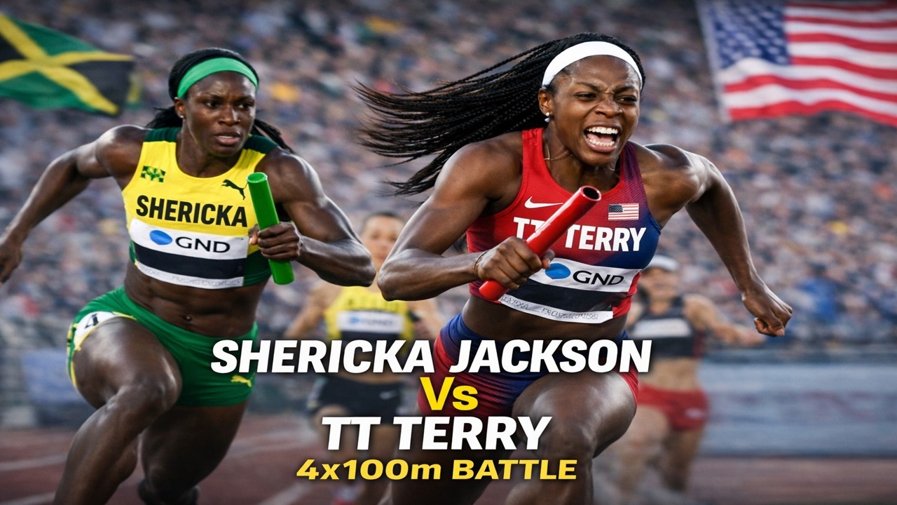 OMG😳! SHERICKA JACKSON Chases USA's TT TERRY in VAIN 4x100m🔥 | USA Survives JAMAICA'S Monster ANCHOR