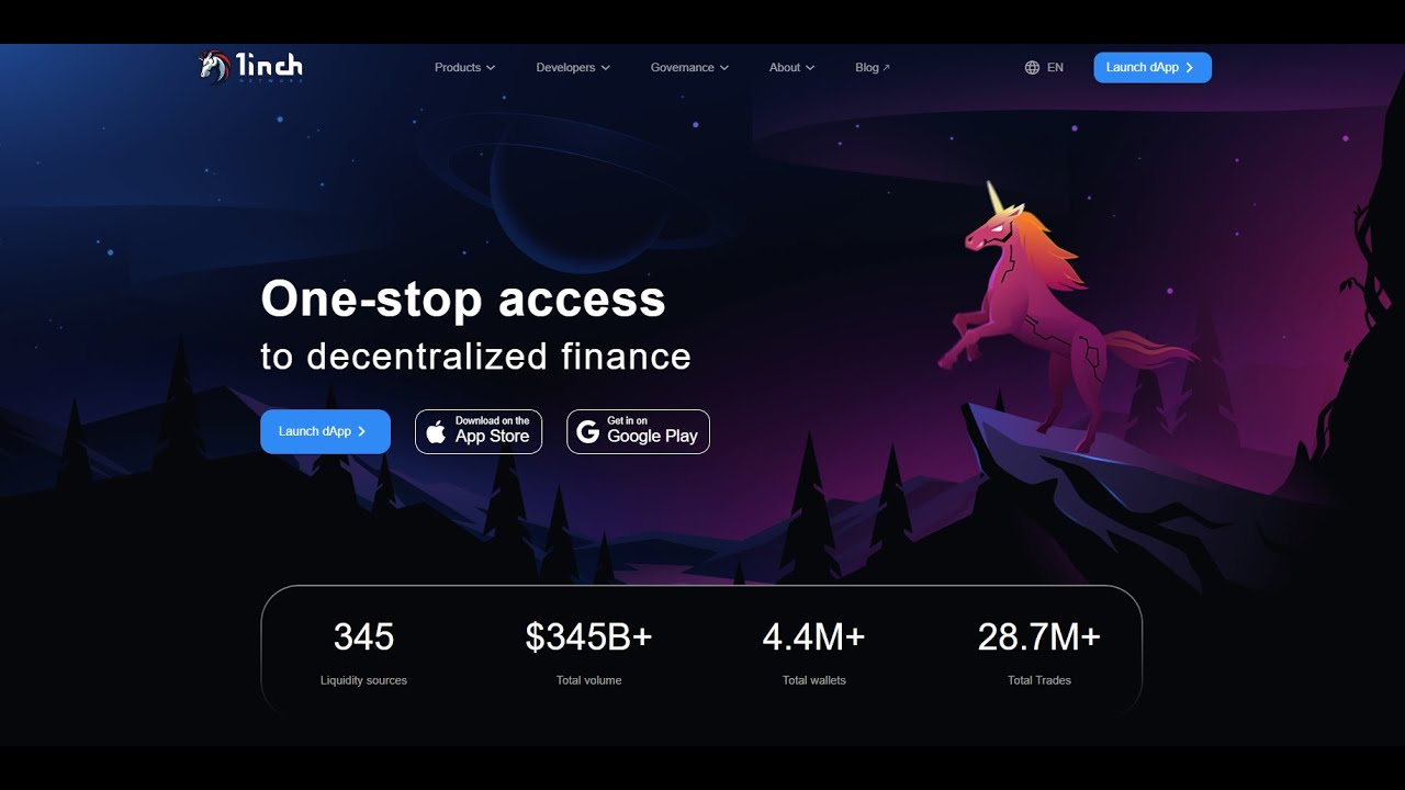 Build 1inch Web3 landing page clone with React.js & Material-UI