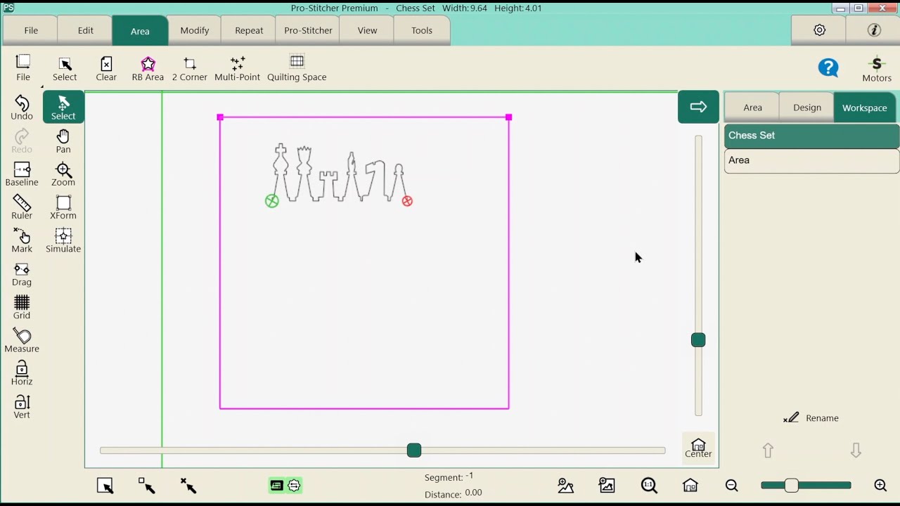 Playing in Pro Stitcher, The Screen - Part 1