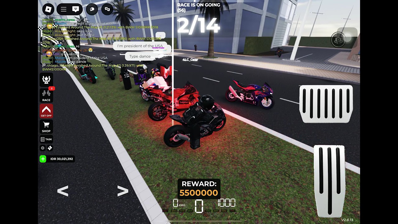 Moto track day failed race