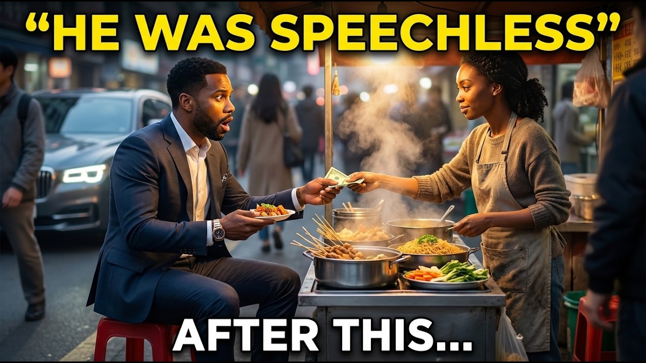 The Billionaire Ate With A Poor Street Vendor — What She Did Next Left Him Speechless