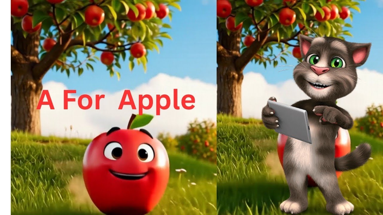 A For Apple 🍎 B For Ball 🏀 Alfabete learning catoon 