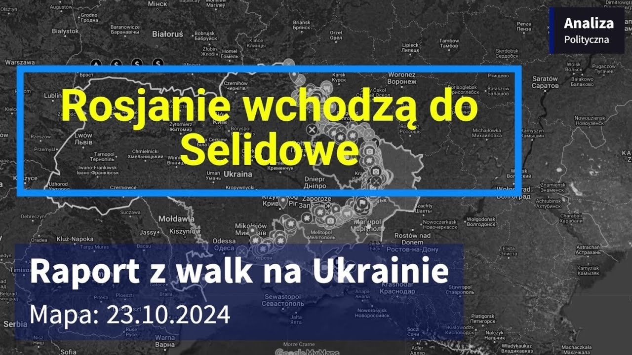 Wojna na Ukrainie Mapa 23.10.2024 - Rosjanie chodzą do Selidowe