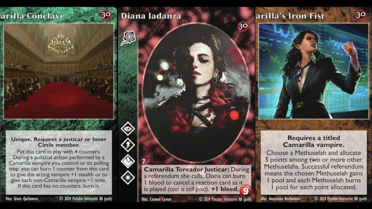 VTES Toreador stealth, un mazo político capaz de hacer bastante daño, pasar por sigilo y defenderse.