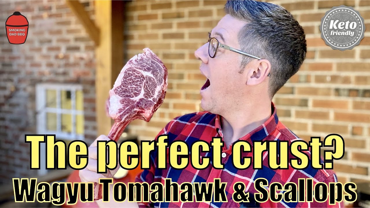 5 layer steak crust! How to get the best tasting crust of your life. Soapstone Tomahawk & Scallops
