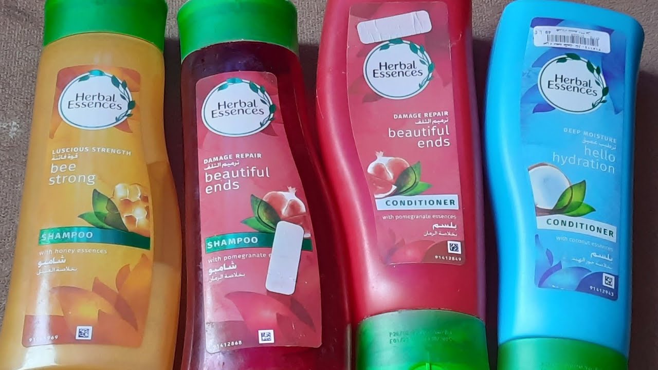 #Herbal_essences_ريفيو عن مجموعة شامبو وبلسم هيربال ايسنسيس بالرمان وبجوز الهند وبالعسل للشعر الجاف🤔